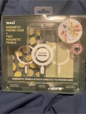 moxi Magnetic iPhone 15 Pro Max Case with Lemon Breeze & Sweet Yellow Panels
